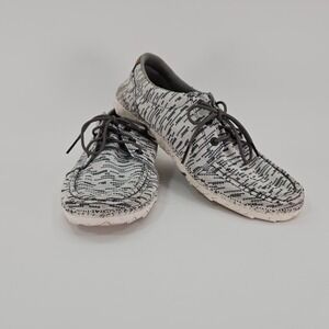 Twisted X Mens EcoTWX Slip On Driving Loafers Grey White Patterned Knit 9.5
